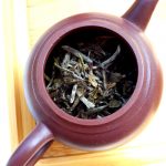 White Peony King Tea cake leaves in teapot
