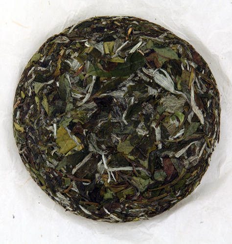 Tea For You Bai Mudan White tea cake unwrapped rear