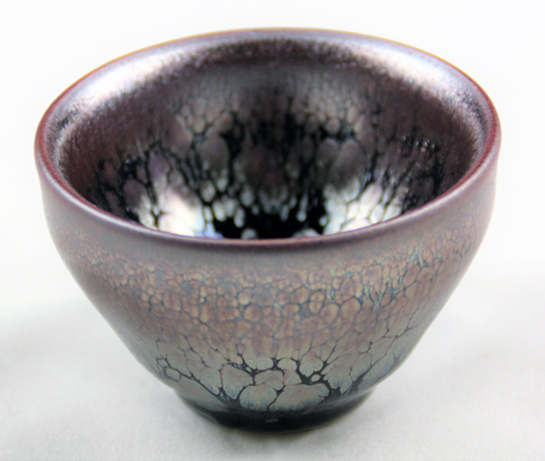 Jian Zhan 5 elements clay tea cup Wood side on