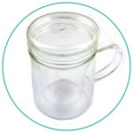 Heat resistant clear glass tea cup