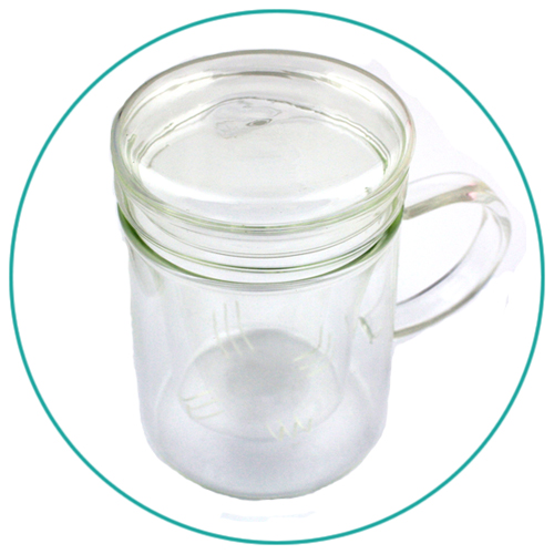 Heat resistant clear glass tea cup