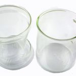 Heat resistant clear glass teacup with sieve or filter