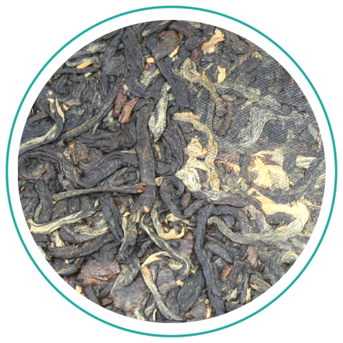 China Black Dian Hong front of tea cake